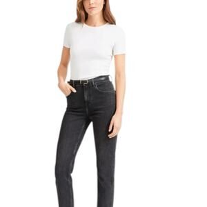 NWT Everlane The Pima Micro Rib Crew Tee Women’s Size Medium White Short Sleeve